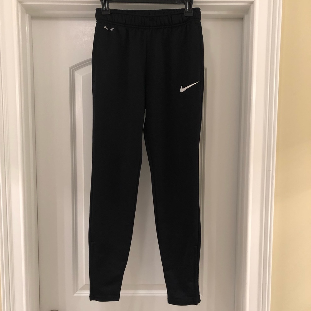 Nike Men’s DRI-FIT Black Training Pants Zippered Leg & Pockets Size S
